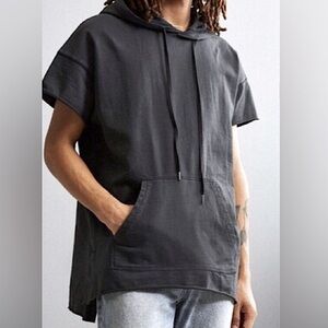 Urban Outfitters Short Sleeve Faded Raw Hem Hoodie
